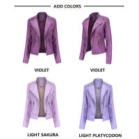 Chaqueta de Mujer de Cuero Sintético Estilo Varsity Moto Biker Bomber Ligera Casual Outerwear Short Coats con Cierre de Cremallera y Forro de Poliéster Adecuada para Otoño e Invierno - details 19