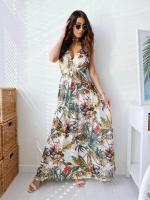 Vestido Playero de Fiesta para Mujer Espalda Descubierta, Lazo, Estampado Elegante, Sin Mangas, Moda Verano - details 2