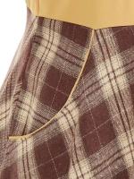 2025 nuevo Retro cuello falso Bowknot Plaid Vintage 1950s mujeres 3/4 manga larga Otoño Invierno elegante bolsillos Midi vestidos - details 6