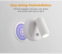 Aplique de pared magnético Lámpara de escritorio LED Control remoto 3 colores regulable 360 °     Luz nocturna de cabecera de dormitorio recargable por USB giratoria - details 5
