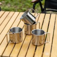 Taza de acero inoxidable plegable para acampar al aire libre, mosquetón portátil, tazas de Camping para el hogar, tazas de bote - details 8