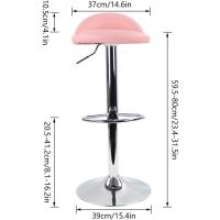 Redondo Piel sintética con reposapiés de Altura Ajustable Giratorio Color Rosa - details 5