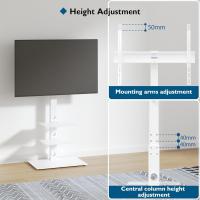 Soporte de TV con Base Ajustable Vidrio Templado de 3 Niveles Para Pantallas LED OLED LCD Plasma de 30 a 70 Pulgadas Max VESA 600x400 mm Blanco - details 1