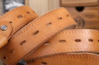 Cinturones de diseñador para hombre, piel de vaca auténtica de alta calidad, color marrón, de lujo,talla grande, 100% grano real - details 5