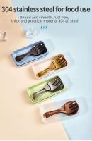 Mini villa portátil con cuchara y tenedor, juego de cubiertos de acero inoxidable para almuerzo al aire libre, senderismo, camping, suministros de cocina, 2 - details 8