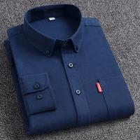 Camisas Oxford de manga larga para hombre, 100% algodón, Color sólido, cuello vuelto, ajuste Regular, ropa diaria para hombre, camisas de fácil cuidado para hombre - details 0