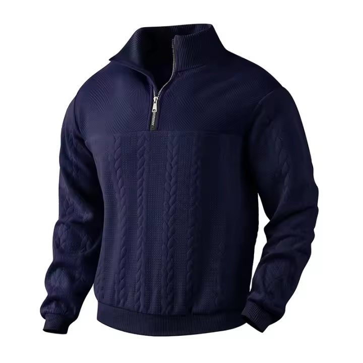 Nueva moda de primavera, sudaderas de manga larga, sudadera informal con cuello alto, jerseys, tops para hombre - 1