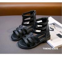 Sandalias de gladiador para niñas, zapatos de princesa con banda estrecha, botas romanas, color blanco y negro, verano 2022 - details 12
