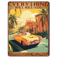 Carteles de hojalata de Metal de paisaje Vintage, decoración de pared para bares, hombre, cueva, cafetería, clubes, Hawaii, Holanda, Santorini, Venizia, Roma - details 14