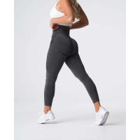Leggings deportivos de cintura alta para mujer NVG de spandex con pantalones interiores suaves para ropa de gimnasio y fitness. - details 3