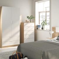 Armario de 2 Puertas y 2 Cajones Acabado en Blanco Artik Medidas: 81 cm (Ancho) x 180 cm (Alto) x 52 cm (Fondo) - details 4