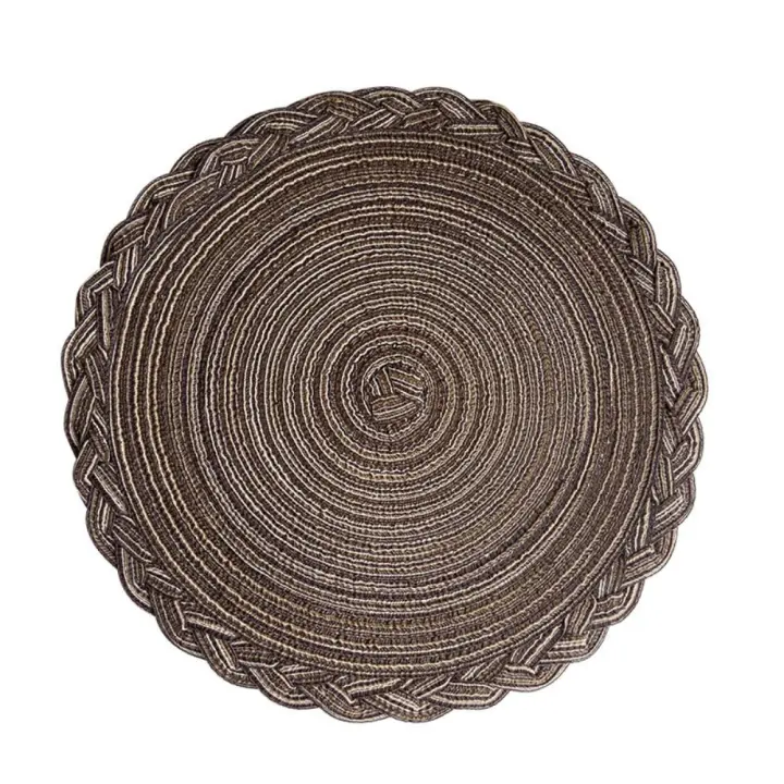 Almohadillas para vajilla, manteles individuales tejidos redondos, estera aislante de estilo nórdico antideslizante, posavasos lavable de 18/30/38cm para boda - 1