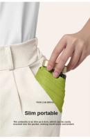 Mini paraguas de sol con bolsillo, paraguas de lluvia plegable de vinilo, protección ultravioleta UV, cápsula de sombrilla de bolsillo, 55% de descuento, 1 ud. - details 3