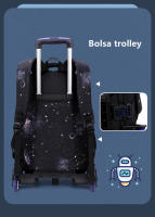 Mochila escolar con ruedas para niño, bolsa de libros para estudiantes, bolsa de escuela primaria, mochilas rodantes para niño de tres piezas - details 2