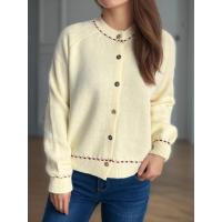 Ropa de mujer elegante de punto suelto con cuello redondo y manga larga a la moda para primavera y otoño - details 6