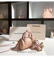Bolso Boston con relieve rosa de moda 2025Nuevo bolso de almohada de mano de alta gama al por mayor - details 2