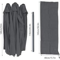 Parasol Rectangular de Protección UV50+ Ideal para Jardín, Plaza, Playa, Piscina Doble Blanco - details 11
