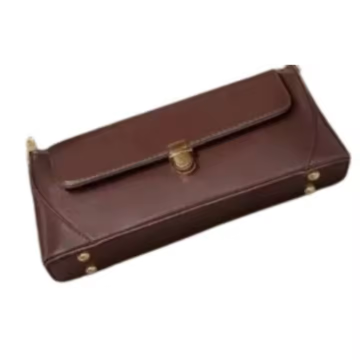 Bolso de hombro Vintage para mujer, cartera clásica de cuero, bolso de mano Retro con hebilla - 1