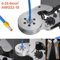 Alicates de Terminal Tubular WOZOBUY Herramientas de Crimping Mini HSC8 de Precisión Alta 6-4 0.25-10mm² 23-7AWG 6-6 0.25-6mm² Para Carpintería y Mejoras del Hogar - details 2