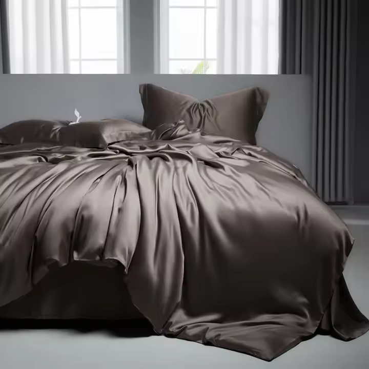 Conjuntos de Cama de Algodón Natural Alta Densidad, Jacquard de Satén, Tamaño Rey, Grado 5A, Colchones de Algodón de Caña Larga - 1