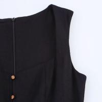 Vestido Midi de lino para mujer europea y americana - details 7