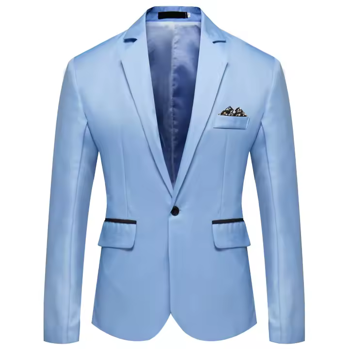 Chaqueta de traje para hombre, abrigo deportivo ajustado - 1