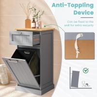 Armario para ropa sucia, cesto de madera para ropa sucia con 1 cajón, armario de suelo con cesta extraíble de lavandería, para baño, lavandería, 40x37x82cm - details 14