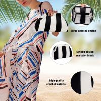 Bolso de mano de playa a rayas de ganchillo para mujer, bolso plisado de dumpling, color bloqueado, Verano - details 2