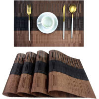 4 piezas de almohadillas tejidas a rayas, posavasos para paleta, tapete de mesa Napperon - details 1