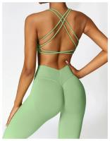 Conjunto de Yoga 2 Piezas Deporte para Mujeres Ropa de Gimnasio con Sujetador Deporte Mallas Cintura Alta Shorts Yoga Leggings Traje de Fitness Material Exterior de Nylon - details 9