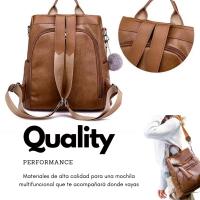 Mochila Antirrobo Mujer Urbana Polipiel Cómoda y Duradera - details 1