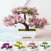 Bonsái de plantas artificiales, árbol pequeño, maceta, plantas falsas, flores, adornos en maceta para el hogar, mesa, Hotel, jardín, decoración de oficina - details 0
