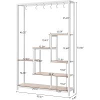 Soporte alto para plantas de interior de 5 niveles, estante de metal de 180 cm con 10 ganchos para colgar en S, estante de exhibición multiusos para bonsái de flores para interiores - details 6
