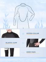 Traje De Neopreno Para Hombre, 2mm De Grosor, Compresión Media De Manga Larga Con Cremallera Para Hacer Snorkel, Nadar, 1 unidad - details 1