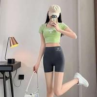 Pantalones cortos de yoga para correr y andar en bicicleta para mujer, monos deportivos transpirables, pantalones cortos de entrenamiento de verano de cintura alta para gimnasio - details 23
