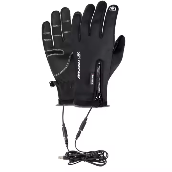 Guantes de invierno para hombres y mujeres, guantes calefactados con pantalla táctil, USB, impermeables, para acampar, senderismo, esquí, cálidos - 1