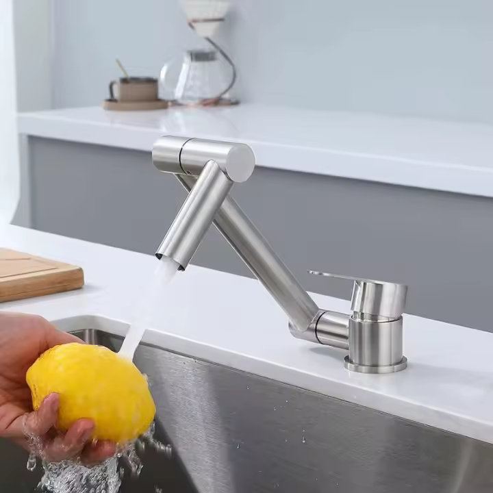 Grifo de agua del fregadero giratorio 720 del aireador del protector del mezclador plegable del acero inoxidable 304 - 1