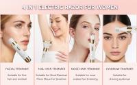 Maquinilla de afeitar eléctrica para mujer, afeitadora eléctrica 4 en 1 para mujer, recortadora de bikini, depilación púbica, afeitadora indolora húmeda y seca para piernas, axilas, cejas, cara, nariz y bikini, kit de aseo para mujeres - details 2