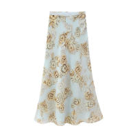 - Nueva llegada, camisa de moda con estampado floral para mujer, falda de cintura alta de longitud media, estilo americano y europeo - details 4