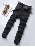 Nuevo clásico jeans stretch, hombres, negro y azul, casual slim jeans, moda, negocios, pierna recta, desgaste, pantalones - details 12