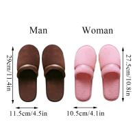 Zapatillas desechables de invierno para hombre y mujer, Zapatillas de casa de Hotel, sandalias de viaje portátiles antideslizantes, chanclas suaves y cálidas de lana Coral, 1 par - details 13