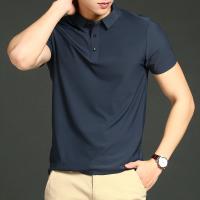 Camisetas Polo de Sedoso Hielo para Hombres Color Sólido, Manga Corta, Moda Casual para Primavera/Verano - details 1