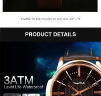Reloj de Cuarzo Premium para Hombres YAZOLE Nuevo Reloj de Vestir de Cuero - details 18