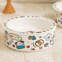 Cuenco de cerámica para gato con diseño antivuelco, resistencia a altas temperaturas, protección Cervical, cuenco de comida para gato, cuenco de agua potable para perro de dibujos animados - details 10