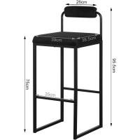 Taburetes de Cocina Altos con Resalto 2X Taburetes Cuadrados con Asiento de Terciopelo - details 2