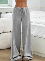 Pantalones de Algodón con Rayas para Mujer Cintura Elástica, Talla Única, Novedad de Otoño - details 8