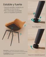 Silla de comedor, silla de cocina, sillón de terciopelo, silla tapizada con reposabrazos, carga máxima. de120 kg, Patas de Metal, para Comedor, Cocina, Rosa Jalea y Dorado Pálido LDC087R01 - details 20