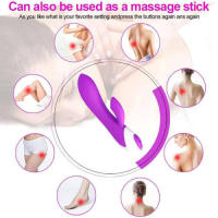 10-frecuencia flexible conejo vibrador palo fuerte duradero vibración de silicona masajero G punto clitoris estimulador del clítoris juguete sexual adulto producto sexual - details 6