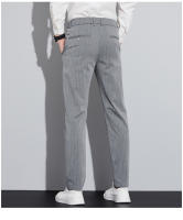 Pantalones de traje a rayas rectos, ajustados, sencillos, de marca a la moda, informales, para primavera y verano - details 1