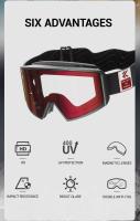 Kapvoe-Gafas de esquí fotocromáticas para hombre y mujer, lentes de nieve antiniebla, magnéticas, de esponja de doble capa para Snowboard - details 1